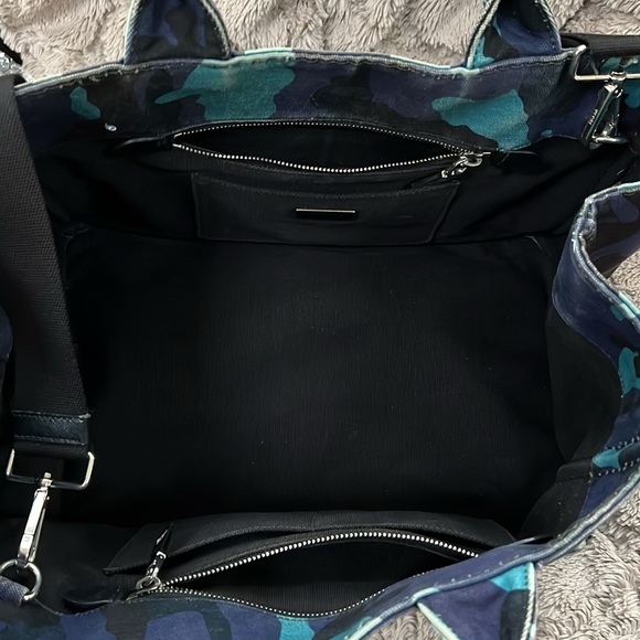 PRADA LARGE CANAPA DENIM ARMY BLUE PRINT - Picture 14 of 17